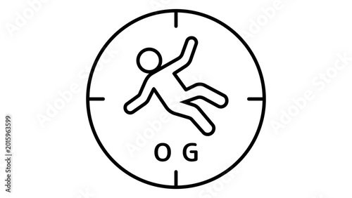 Tableau sur toile Zero G indicator vector icon with editable stroke for space exploration and physics projects