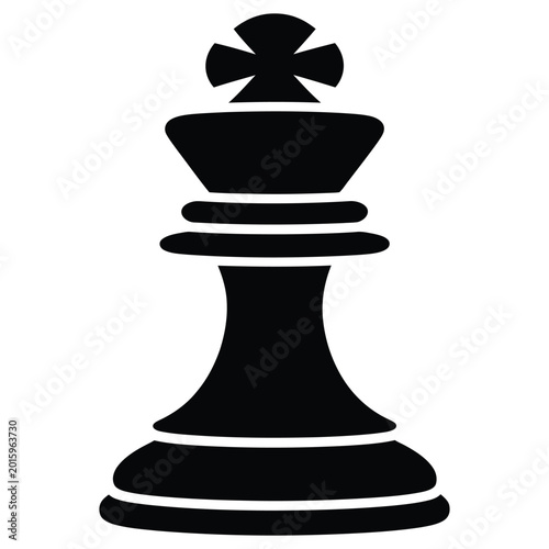 Black Chess King and Queen Vintage Antique Decorative Chess Pieces Illustration