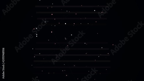 Abstract Particles and Lines on Black Background Loop.