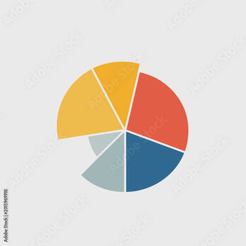 Free Download Colorful Pie Chart With Five Segments On Light Gray Background - GFXLoad