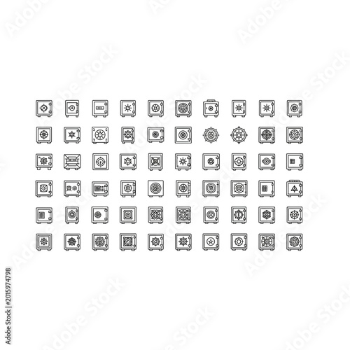 Φωτογραφία Dense grid of small abstract pictograms and multifunction symbol icons