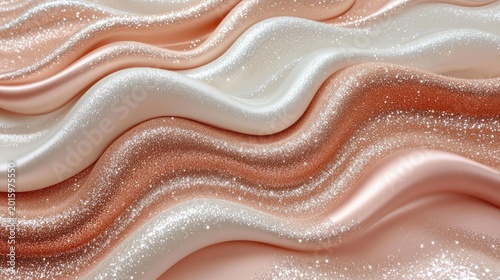 Soft shimmering fabric waves glisten elegantly in gentle light