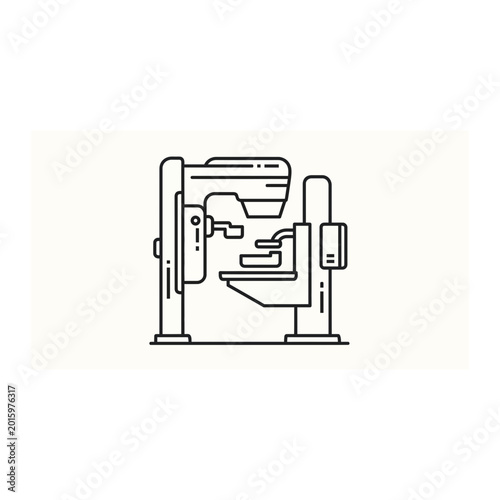 Digital mammography diagnostic imaging system graphic with mammography, hospital