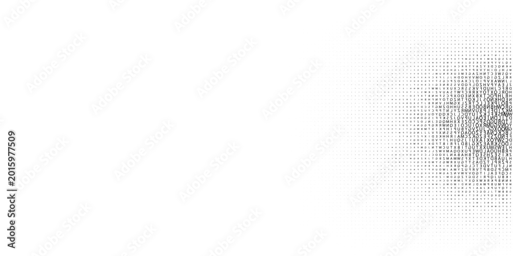 Fototapeta premium Halftone texture with letters. Vector. Modern background for posters, websites, web pages, business cards, postcards, interior design. Punk, pop, grunge in vintage style. Minimalism.