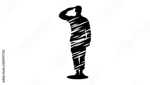 Photos In memory of the fallen soldier, black isolated vector silhouette