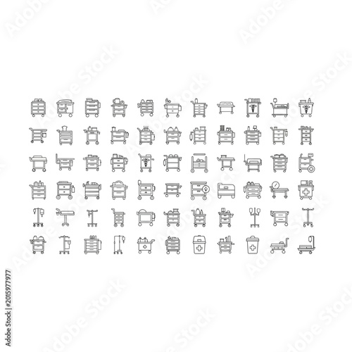 Canvas-taulu Set of various miscellaneous line graphic icons with collection, assorted