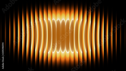 Canvas Print Abstract ribbed glass lines with flowing gradient blending intense orange colors