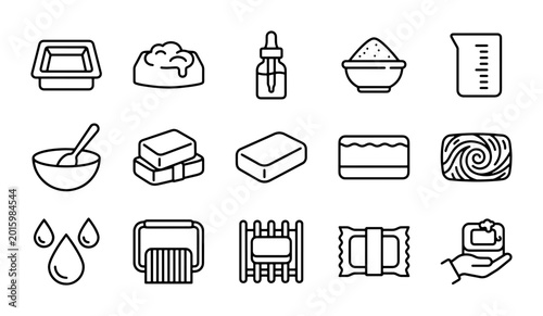 Photos Handmade Soap Making Icons, Natural Ingredients, Craft Supplies, DIY Beauty Elem
