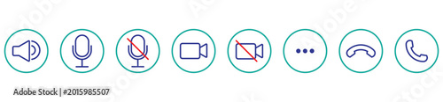 Foto Communication and Call Interface Icon Set