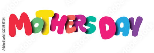 Colorful 3d Mothers Day Typography Design