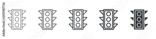 Fotografia Traffic Light Different Icon Set Simple Style Collection