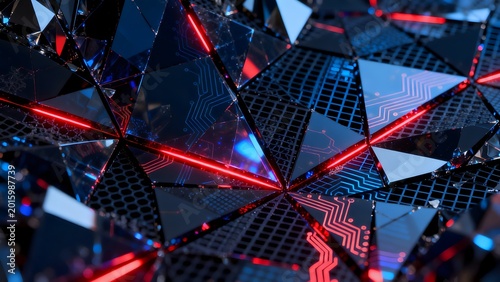 Abstract geometric pattern with glowing lines