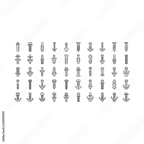 Decorative nautical anchor pattern collection with various styles, nautical