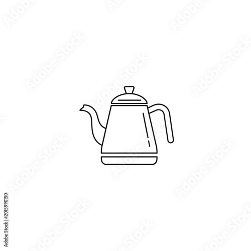 Tableau sur toile Classic stainless steel gooseneck pour over coffee kettle outline with gooseneck