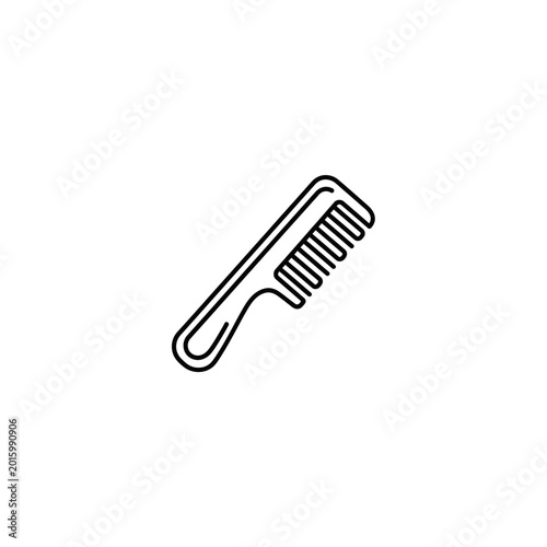 Detailed line art illustration of a hair comb with grooming accessory isolated