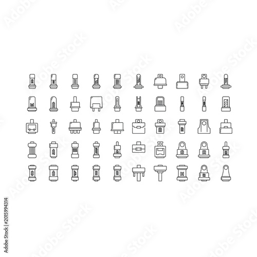Large collection of assorted office and business line icons with business