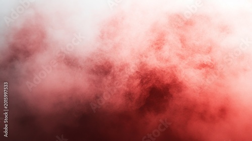 A thick red mist blankets the ground creating an otherworldly atmosphere at dusk