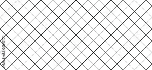 Photos Seamless Black and White Diamond Grid Pattern - Minimalist Geometric Criss Cross