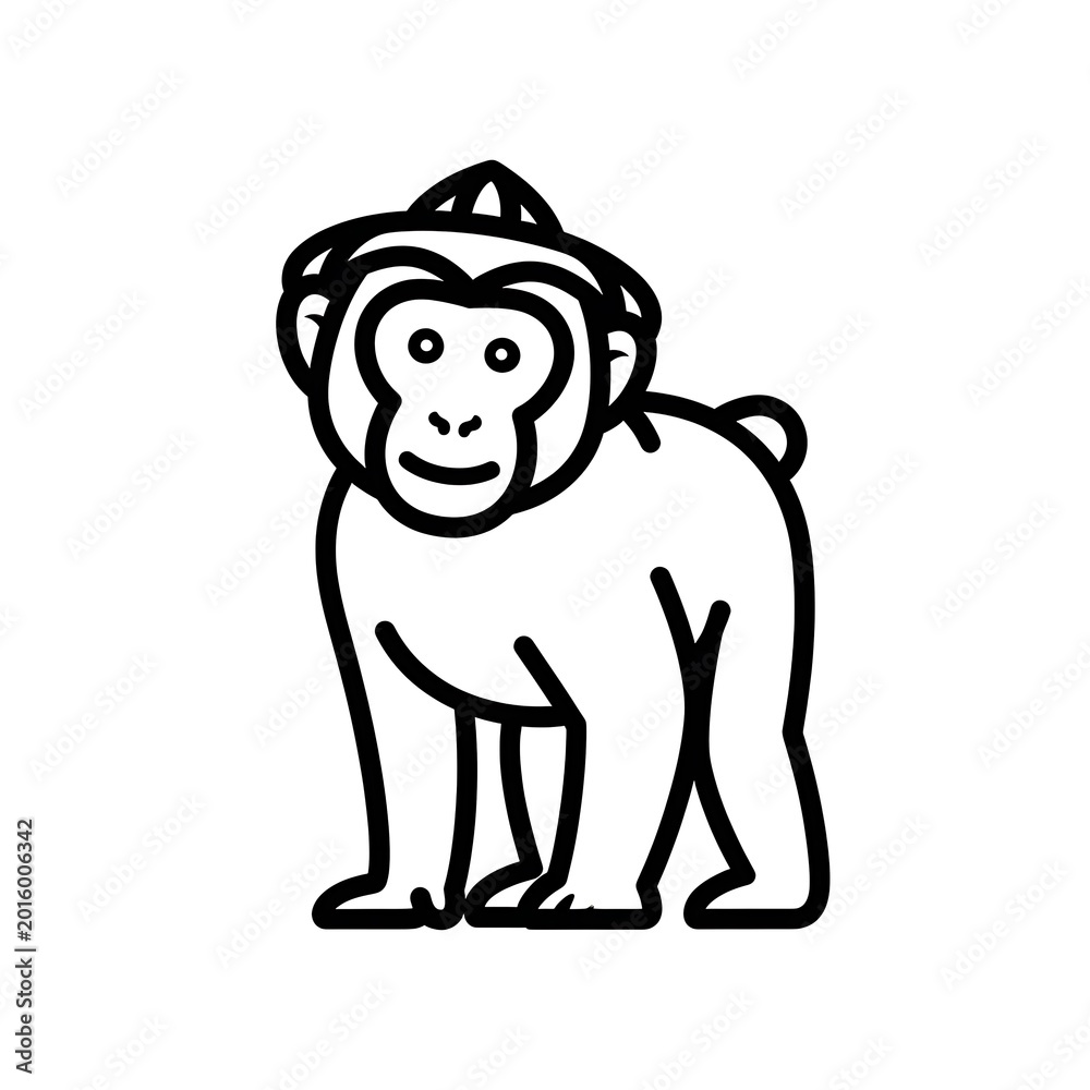 Naklejka premium Monkey wearing a party hat.