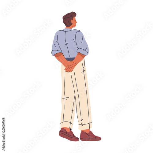 Slika na platnu Back view of man personage standing in line