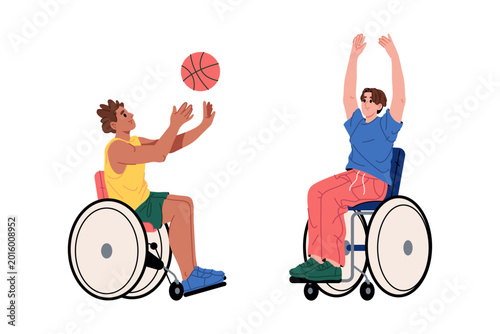 Tableau sur toile Basketball players with disability