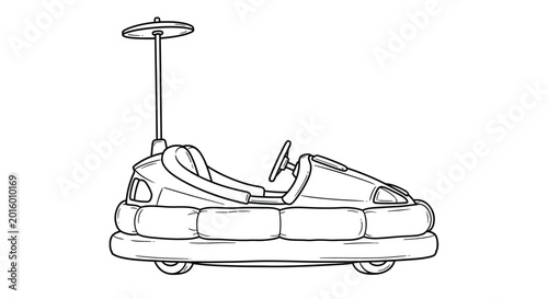 Fotografia Vintage bumper car sketch a nostalgic ride from amusement parks