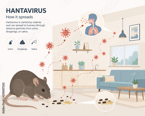 illustration of rats and viruses that can infect humans