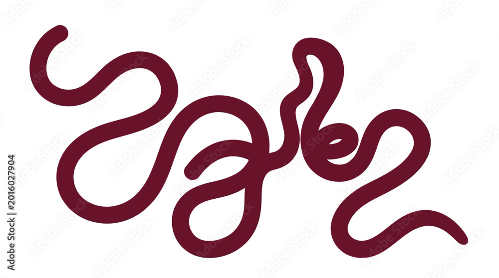 Obraz premium Minimalist Abstract Maroon Sea Sponge Branching Line Art