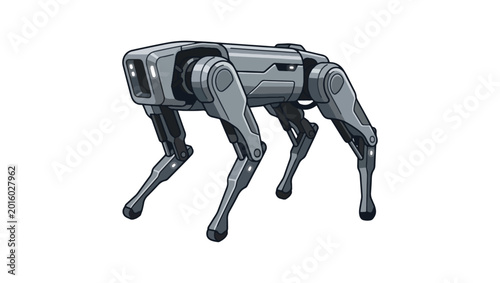 Konstfotografi Quadruped Patrol Robot Vector on PNG Background, robot vector, quadruped robot,