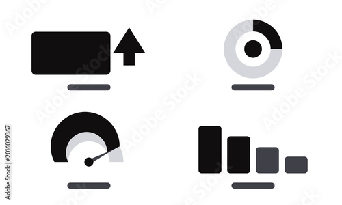 Schilderij op canvas SaaS metrics dashboard icon set, MRR churn NPS LTV editable vector