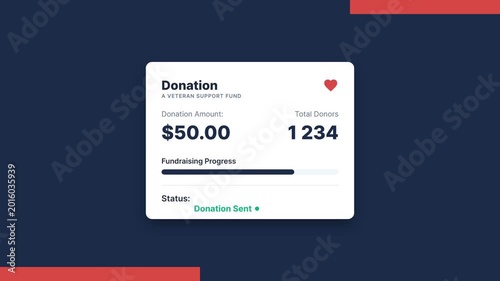 Veteran support fund donation interface in nonprofit UI