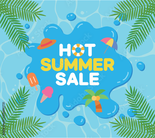 Summer sale banner design with 