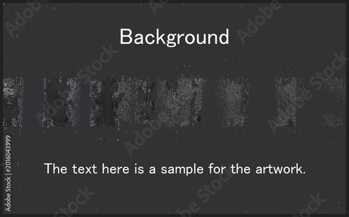 Tableau sur toile 中央にざらざらとしたかすれのある質感の表面のオブジェクトを配置し枠をつけて灰色でペイントした背景、壁紙、グラフィックの素材