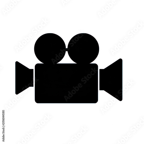 Video Camera Icon Outline Graphic Isolated on Transparent Background