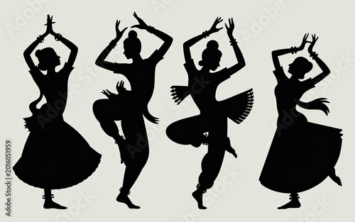 Silhouettes of classical dance