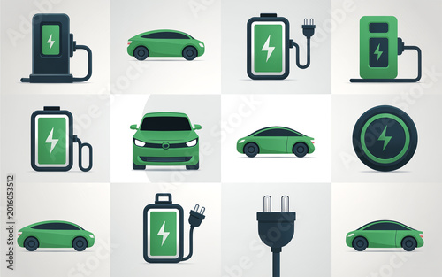This collection of electric vehicle and renewable energy infrastructure
