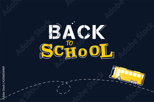 Back to school with bus cartoon background
