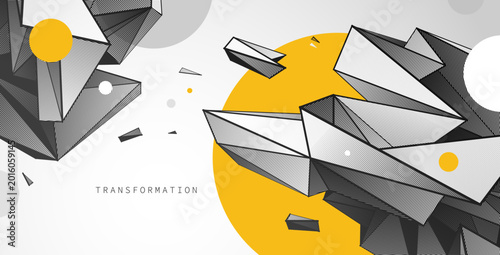 Foto Insight transformation, focus, signal, discovery and emergence of ideas through energetic geometric balance