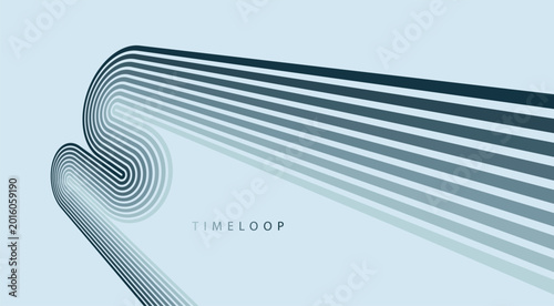Tableau sur toile Continuous curved lines slowly dissolving in space, expressing time flow, transformation, sequence, and gradual change through minimalist visual language