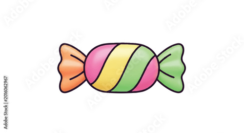 Colorful Wrapped Candy Illustration.