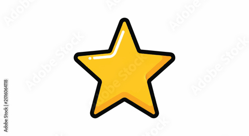 A bright yellow star with a thick black outline.