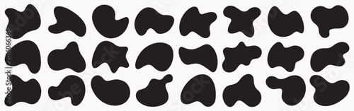 Billede på lærred Big black Blob shape organic set