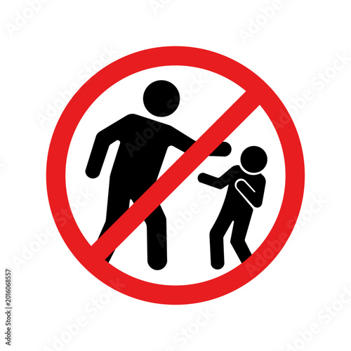 no physical bullying prohibited vector icon