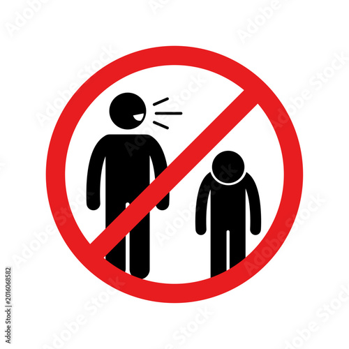 Bild auf Leinwand no verbal bullying forbidden vector icon
