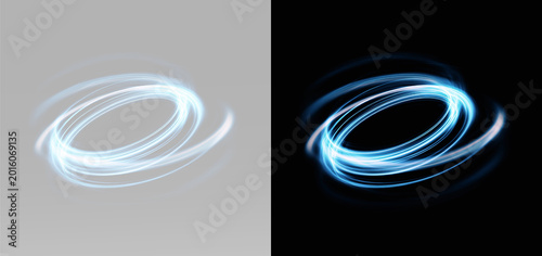 Photos Glow blue light ring overlay for editing and creative digital art showing speed