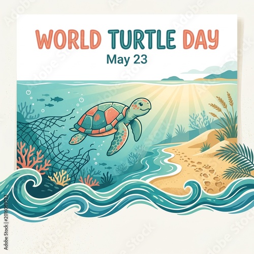 World Turtle Day May 23 sea turtle ocean beach coral reef