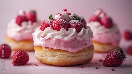 strawberry cake with cream