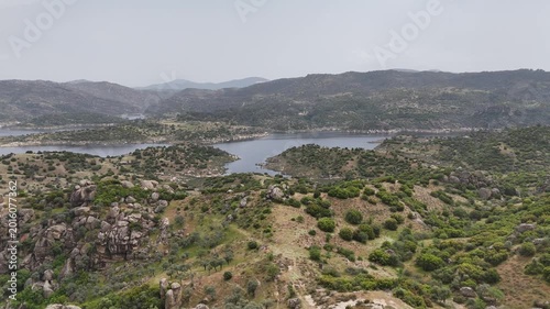 Drone Journey Above Ancient Mountains and Hidden Natural Lake