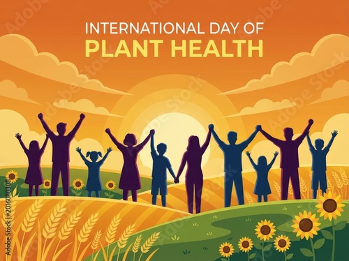 Community Celebrating International Day Of Plant Health In Field.