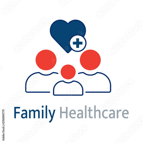 Bild auf Leinwand Family Healthcare and Primary Medical Care, Pediatric and Geriatric Family Welln